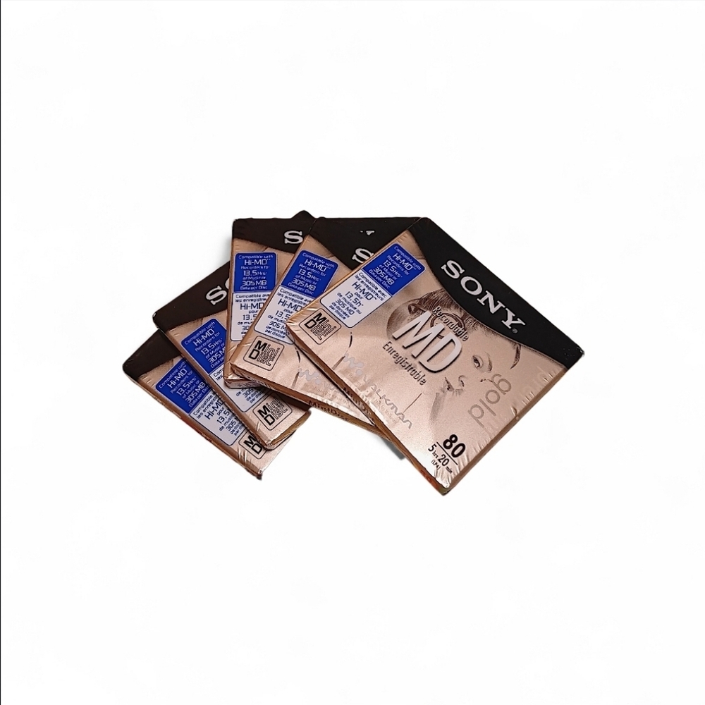 Sony MDW80PL Premium Gold MiniDisc Five Pack - Picture 2 of 2